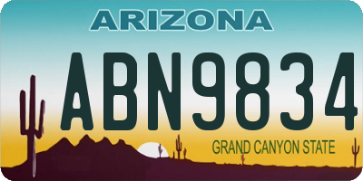 AZ license plate ABN9834