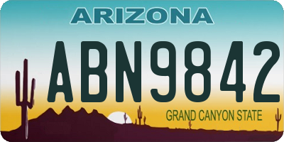 AZ license plate ABN9842