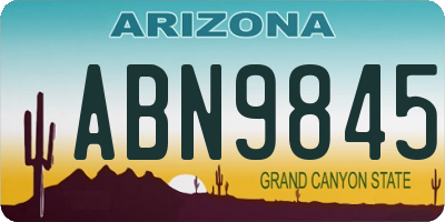 AZ license plate ABN9845