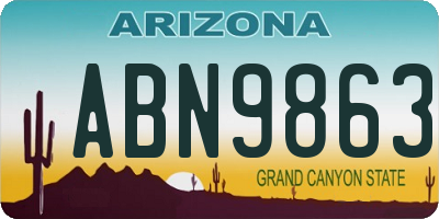 AZ license plate ABN9863