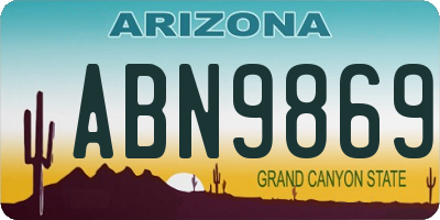 AZ license plate ABN9869