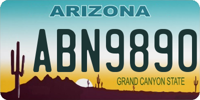 AZ license plate ABN9890