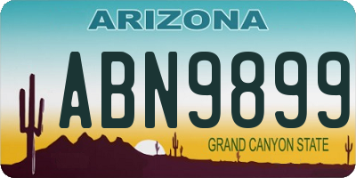 AZ license plate ABN9899