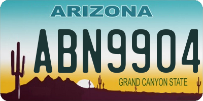 AZ license plate ABN9904
