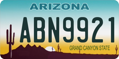 AZ license plate ABN9921