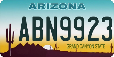 AZ license plate ABN9923