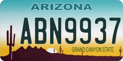 AZ license plate ABN9937