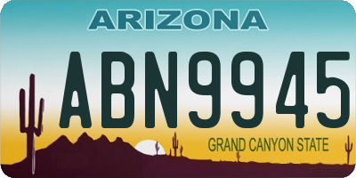 AZ license plate ABN9945