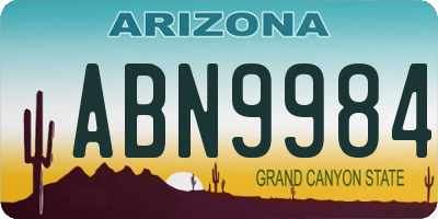 AZ license plate ABN9984
