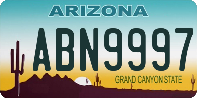 AZ license plate ABN9997