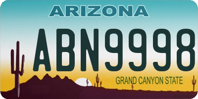 AZ license plate ABN9998