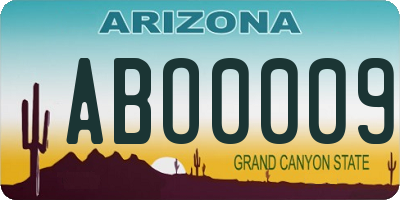 AZ license plate ABO0009