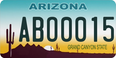 AZ license plate ABO0015