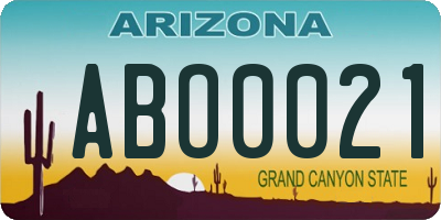 AZ license plate ABO0021