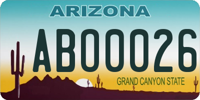 AZ license plate ABO0026