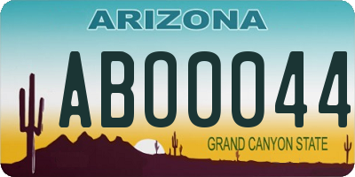 AZ license plate ABO0044