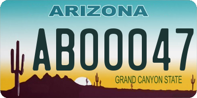 AZ license plate ABO0047