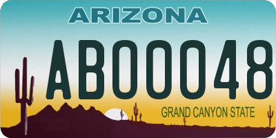 AZ license plate ABO0048