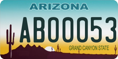 AZ license plate ABO0053