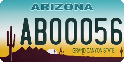 AZ license plate ABO0056