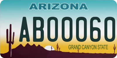 AZ license plate ABO0060
