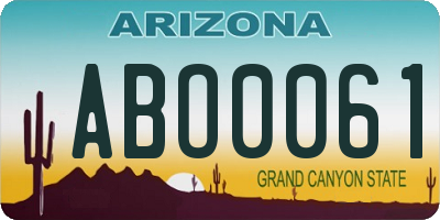 AZ license plate ABO0061