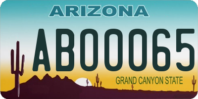 AZ license plate ABO0065