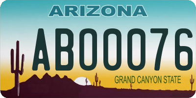AZ license plate ABO0076