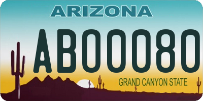 AZ license plate ABO0080