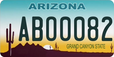 AZ license plate ABO0082