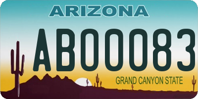 AZ license plate ABO0083