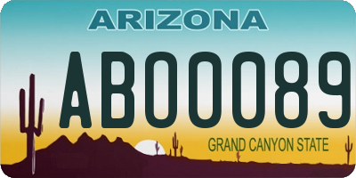 AZ license plate ABO0089