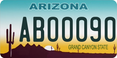 AZ license plate ABO0090