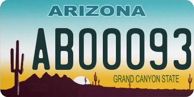 AZ license plate ABO0093
