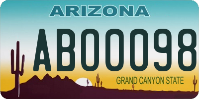 AZ license plate ABO0098
