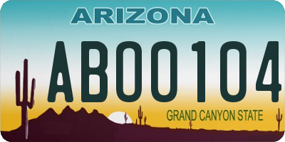 AZ license plate ABO0104