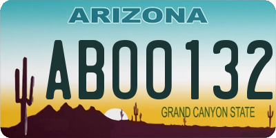 AZ license plate ABO0132