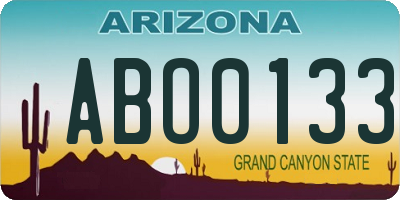 AZ license plate ABO0133