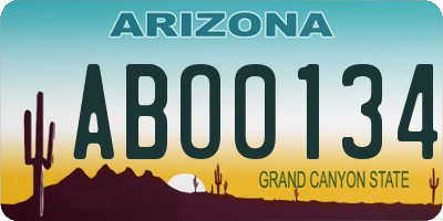 AZ license plate ABO0134