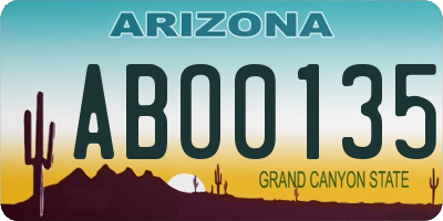 AZ license plate ABO0135
