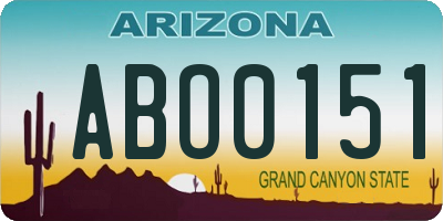 AZ license plate ABO0151