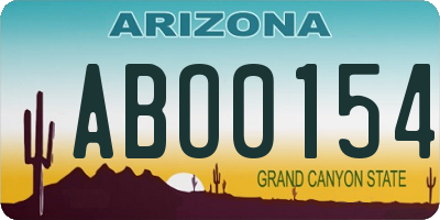 AZ license plate ABO0154