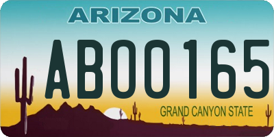 AZ license plate ABO0165