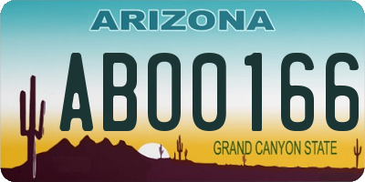 AZ license plate ABO0166
