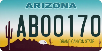 AZ license plate ABO0170