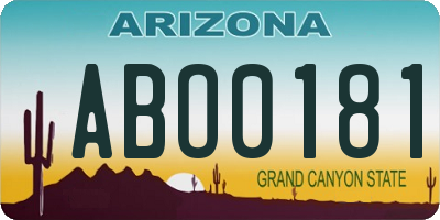 AZ license plate ABO0181