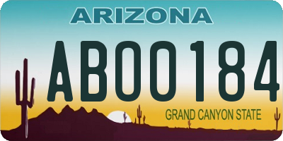 AZ license plate ABO0184