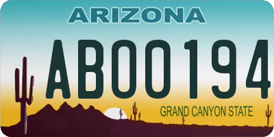 AZ license plate ABO0194