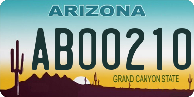 AZ license plate ABO0210