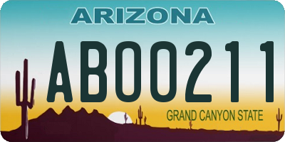 AZ license plate ABO0211